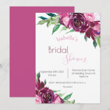 Elegantes rosa Burgundy Floral Modernes Brautparty