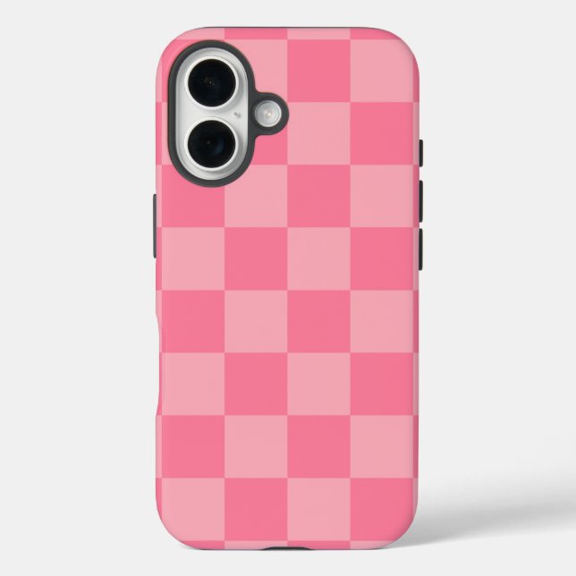 Elegantes rosa Checkerboard Case-Mate iPhone Hülle (Rückseite)
