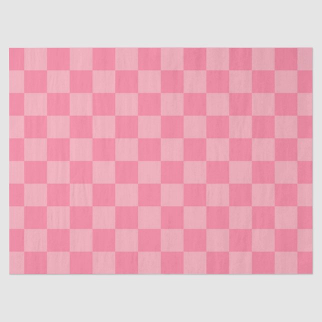 Elegantes rosa Checkerboard Seidenpapier (Vorderseite)