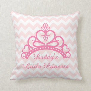 Elegantes rosa Chevron, Daddys kleine Prinzessin,  Kissen