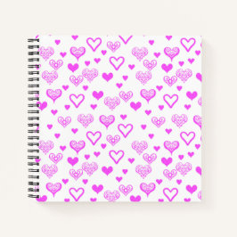 Elegantes rosa Dekoratives Herzdesign Kunst, Dicht Notizbuch