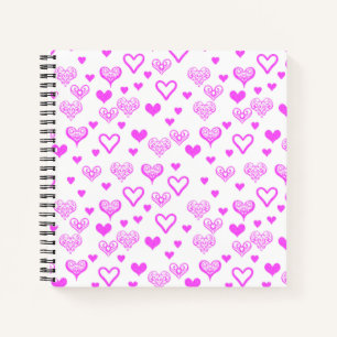 Elegantes rosa Dekoratives Herzdesign Kunst, Dicht Notizbuch