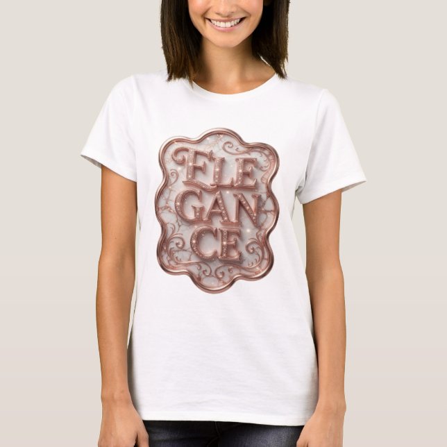 Elegantes Rosa DESIGN Grafikdesign T-Shirt (Vorderseite)