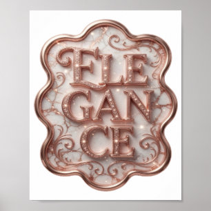Elegantes Rosa DESIGN Tragbare Kunst Poster