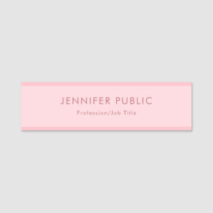 Elegantes Rosa Einfaches Chic-Template Minimalisti Namensschild