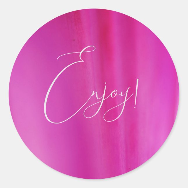 Elegantes Rosa Enjoy Sticker (Vorderseite)