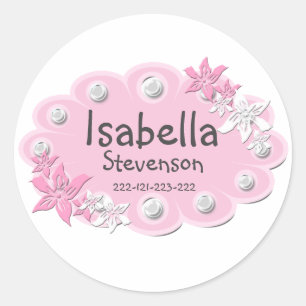 elegantes rosa Etikett Runder Aufkleber