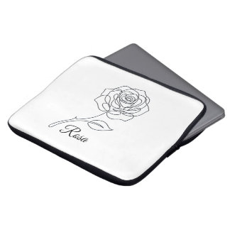 Elegantes Rosa Fine Line Art Laptop Case