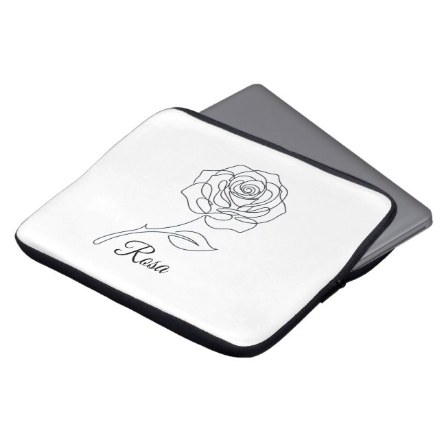 Elegantes Rosa Fine Line Art Laptop Case (Vorne Oben)