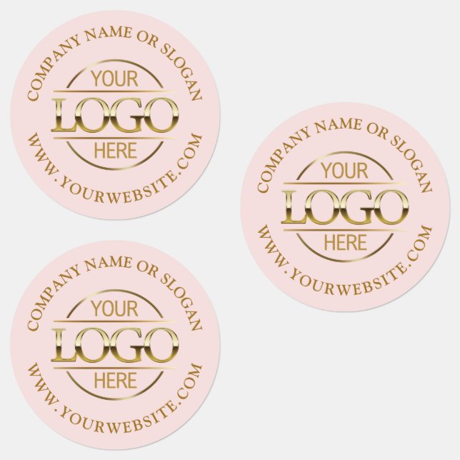 Elegantes rosa Firmenlogo Etiketten (Gruppe)