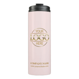 Elegantes rosa Firmenlogo Thermosbecher