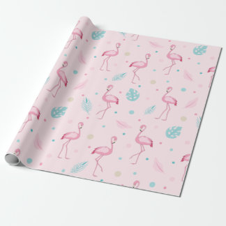 Elegantes rosa Flamingo Muster Geschenkpapier
