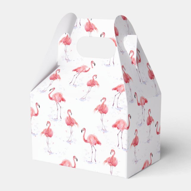 Elegantes rosa Flamingo-Muster Geschenkschachtel (Vorderseite)