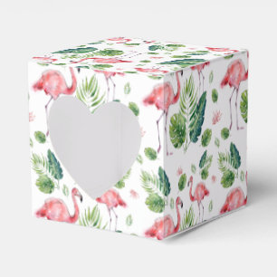 Elegantes Rosa-Flamingo-Tropenblätter-Muster Geschenkschachtel