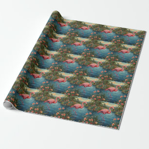 Elegantes rosa Flamingo tropisches Paradies Geschenkpapier