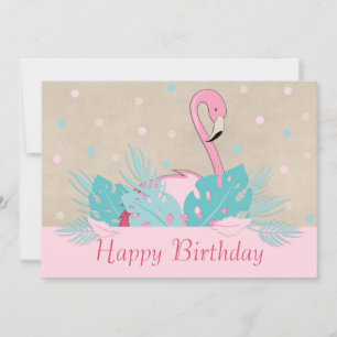 Elegantes rosa Flamingo und tropische Blätter