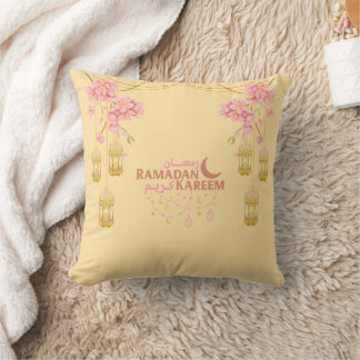 Elegantes rosa Floral Ramadan Kareem Lantern Pillo Kissen