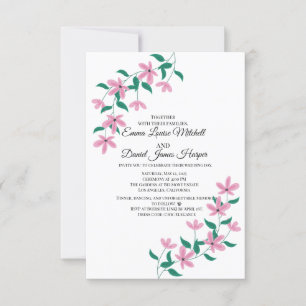 Elegantes rosa Florales Einladung