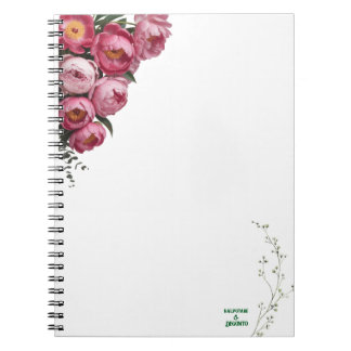 Elegantes rosa florales Hochzeit Willkommensschild Notizblock