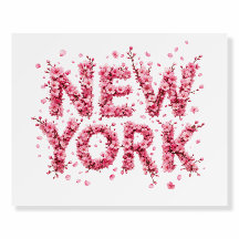Elegantes rosa florales New York City benutzerdefi
