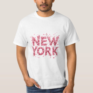 Elegantes rosa florales New York individuelles T- T-Shirt