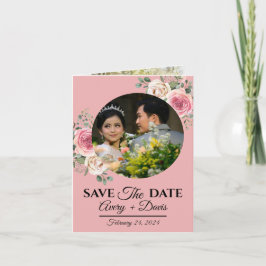 Elegantes rosa florales voll editierbares Save-the Einladung