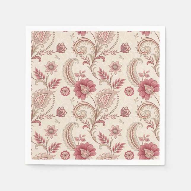 Elegantes rosa florales Whimsical  Serviette (Vorderseite)