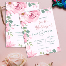 Elegantes Rosa Florals Hochzeitsfeier