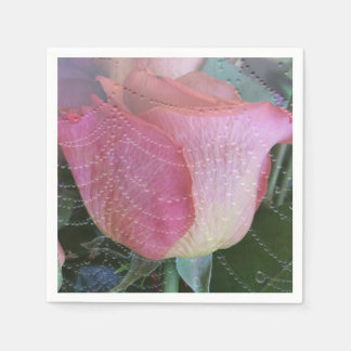 Elegantes Rosa Foto Geburtstagspapier Napkin Serviette