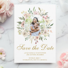 Elegantes Rosa Foto Save the Date