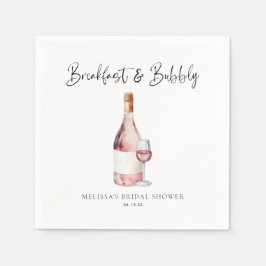 Elegantes rosa Frühstück & Bubbly Brautparty Serviette