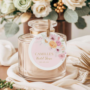 Elegantes Rosa Garden Brautparty Geschenkanhänger