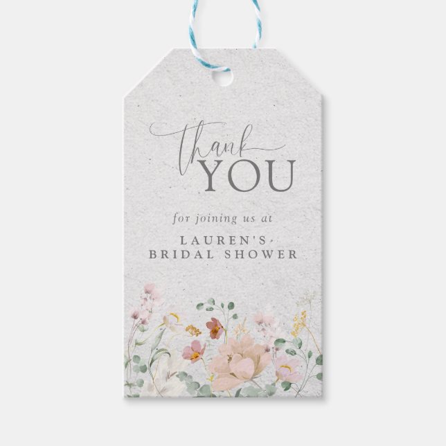 Elegantes Rosa Garten Blume Brautparty Geschenkanhänger (Vorderseite)