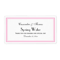 Elegantes rosa Gerahmtes H-Wasser-Flaschenetikett