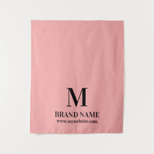 Elegantes rosa Geschäft-Logo-Tisch-Branding-Design Wandteppich