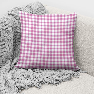 Elegantes Rosa Gingham Karomuster Kissen