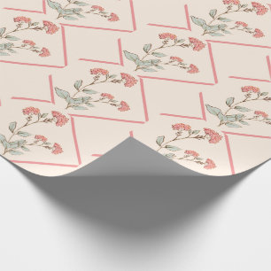 Elegantes Rosa Girly Floral Abstrakt Geschenkpapier