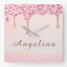 Elegantes Rosa Glam Glitzer Tropfen Lace Brautpart