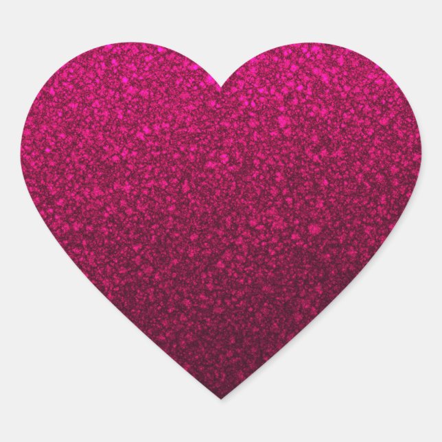 Elegantes rosa Glitzer-Muster Herz-Aufkleber (Vorderseite)