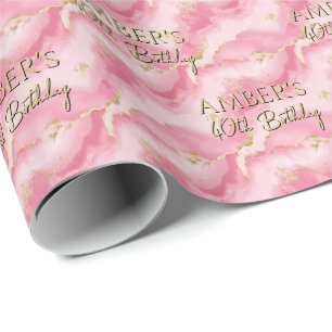 Elegantes Rosa-Gold-Abstraktes Marmordesign Geschenkpapier