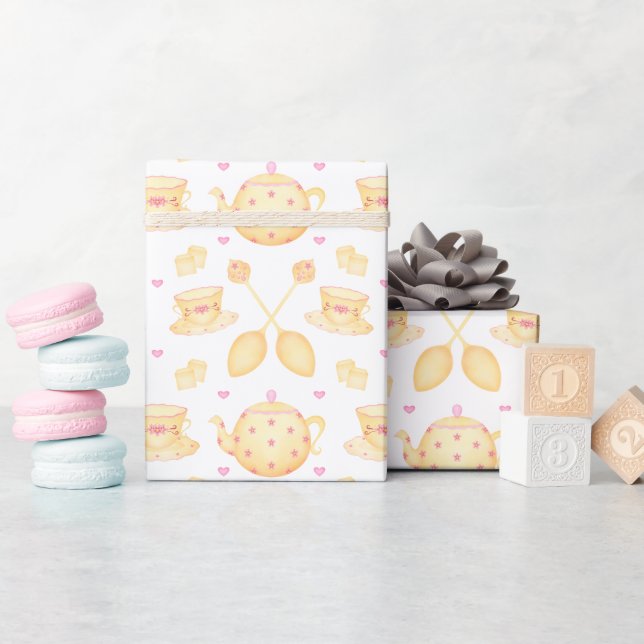 Elegantes Rosa & Gold Party Geschenkpapier (Babyparty)