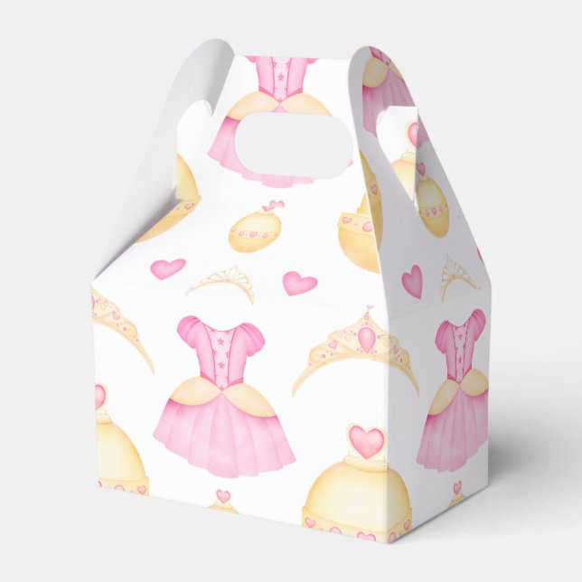 Elegantes Rosa & Gold Prinzessin Tiara Geschenkschachtel (Vorderseite)