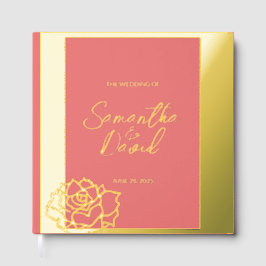 Elegantes Rosa Gold Wedding Foil Gästebuch
