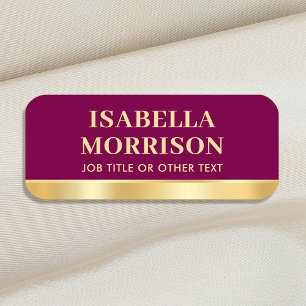 Elegantes rosa-goldenes Mitarbeiter-Magnet- oder - Namensschild