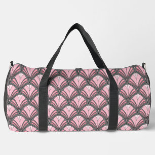 Elegantes Rosa-Grau Art Deco Vintage Muster Duffle Bag
