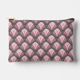 Elegantes Rosa-Grau-Art-Deco-Vintage-Muster Zubehörtasche