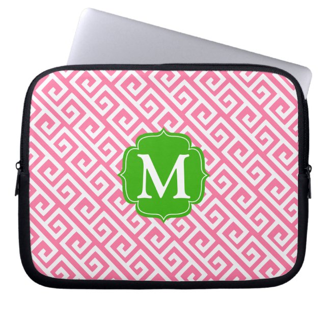 Elegantes rosa griechisches laptopschutzhülle (Vorderseite)
