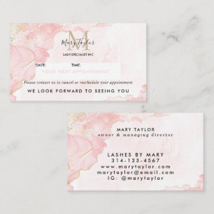 Elegantes Rosa-Hauch Rosa Gold Glitter Marmor Terminkarte