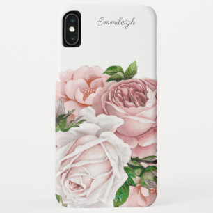 Elegantes Rosa Hauch Wasserfarben-Blumen-Script Case-Mate iPhone Hülle