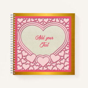 Elegantes rosa Herz Frohes Valentinstag Stylisch Notizbuch